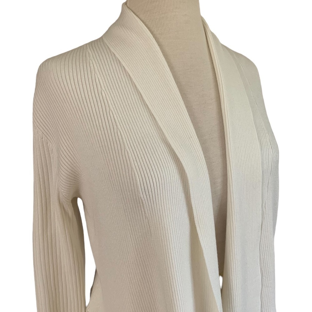 JM Collection Women's Open-Front Cardigan White Size LARGE - Picture 7 of 13
